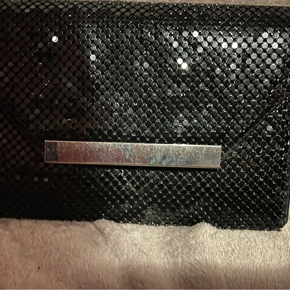Aldo black sequins clutch